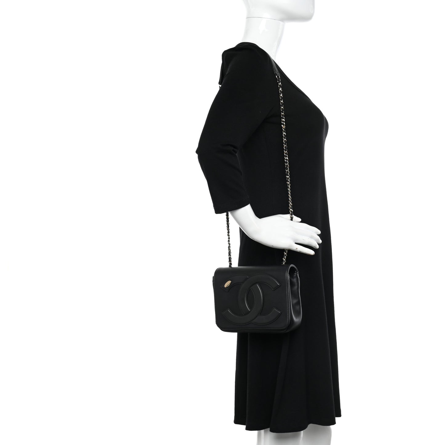 Lambskin CC Mania Flap Bag Black