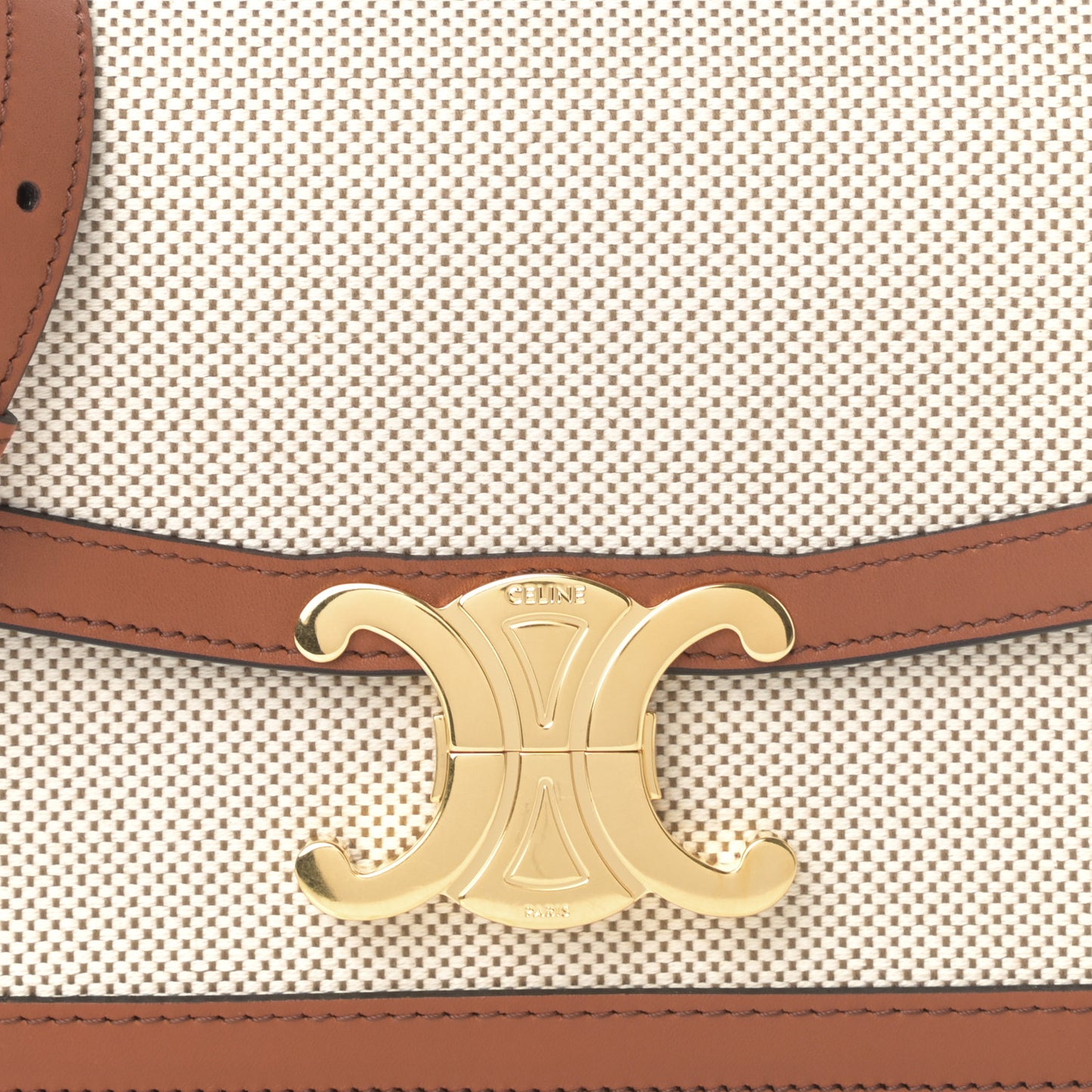 Textile Natural Calfskin Teen Triomphe White Tan