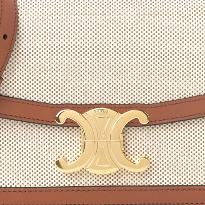 Celine Textile Natural Calfskin Teen Triomphe White Tan 10 of 10