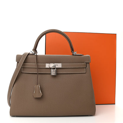 Hermes Togo Kelly Retourne 32 Etoupe 11 of 11
