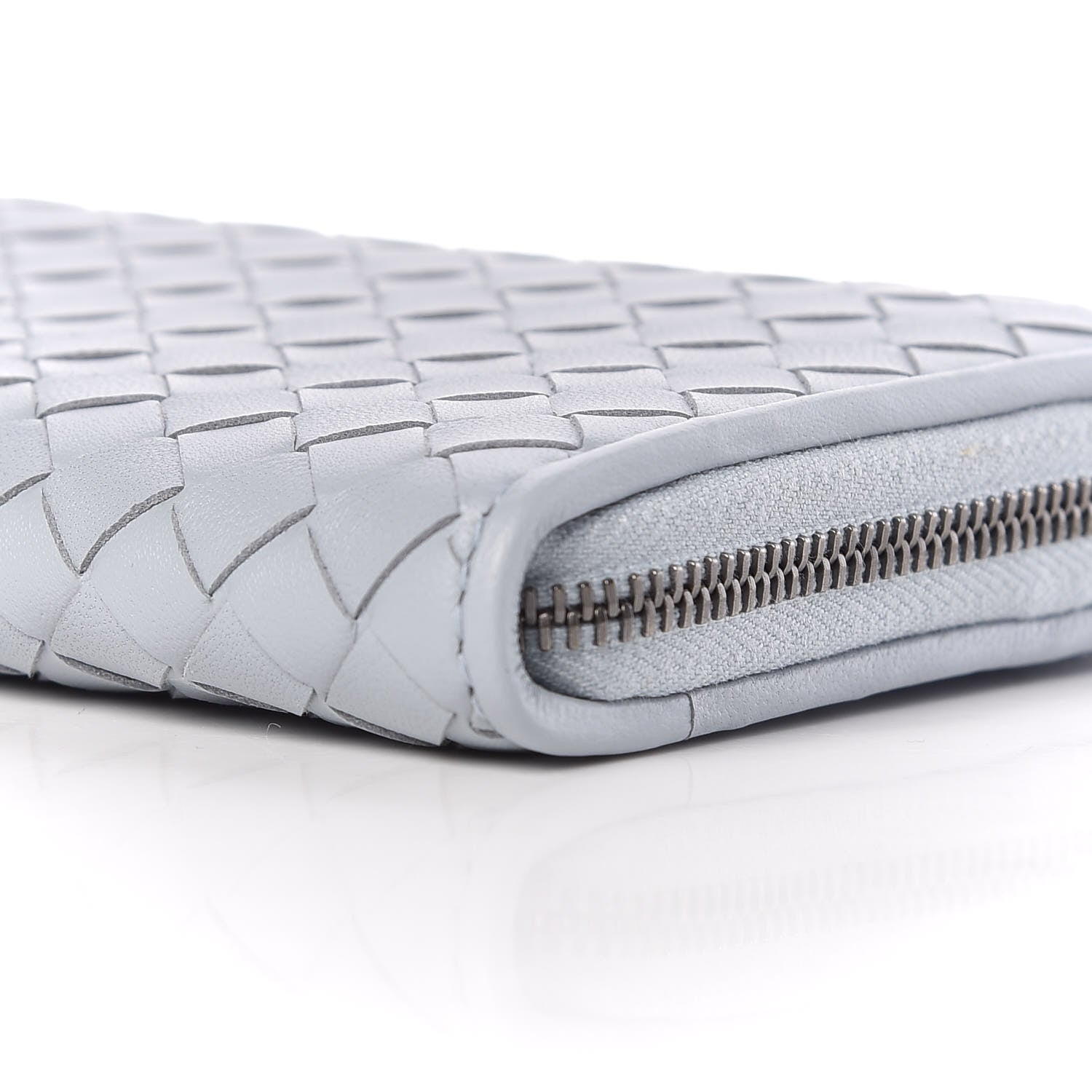 Bottega Veneta Nappa Intrecciato Zip Around Wallet Artic 7 of 11