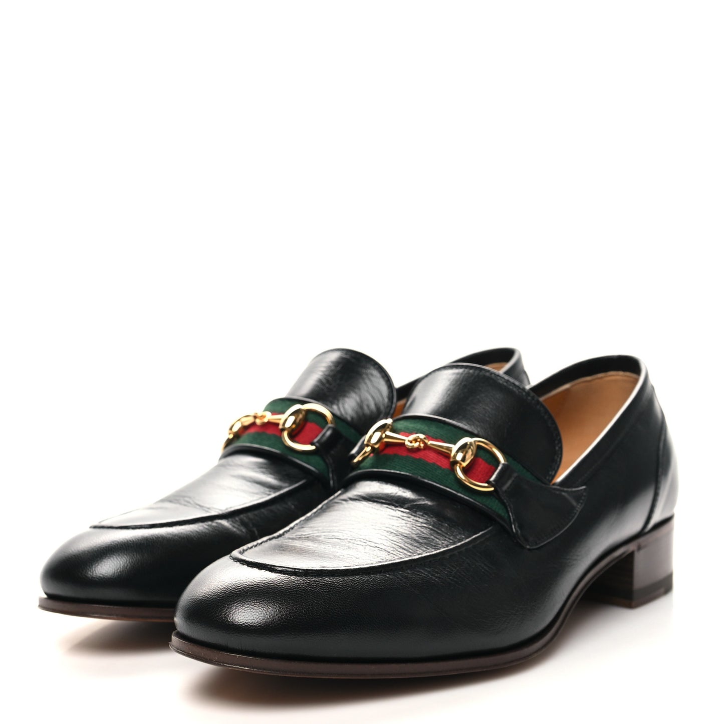 Goatskin Web Mens Horsebit Loafers 7 Black