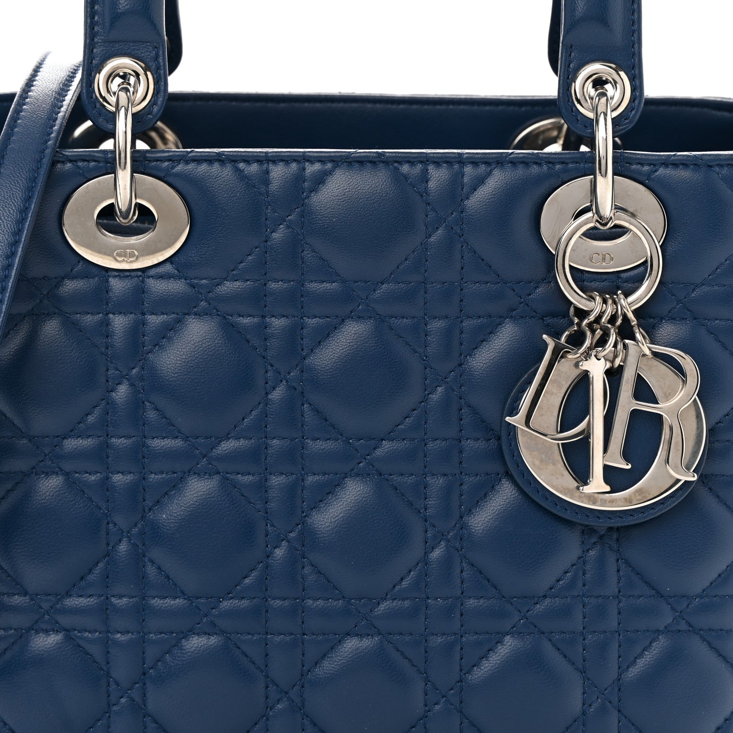 Lambskin Cannage Medium Lady Dior Blue
