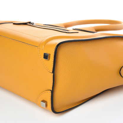 Celine Drummed Calfskin Micro Luggage Ocre 13 of 13