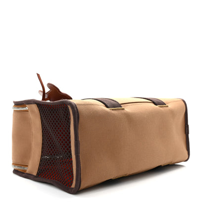 Hermes Polyamide Cotton Carrying Dog Bag Fauve Feu 4 of 13