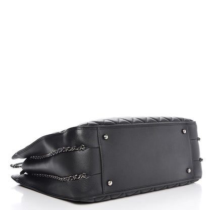 Chanel Calfskin Quilted Frame In Chain Tote Black 4 of 7
