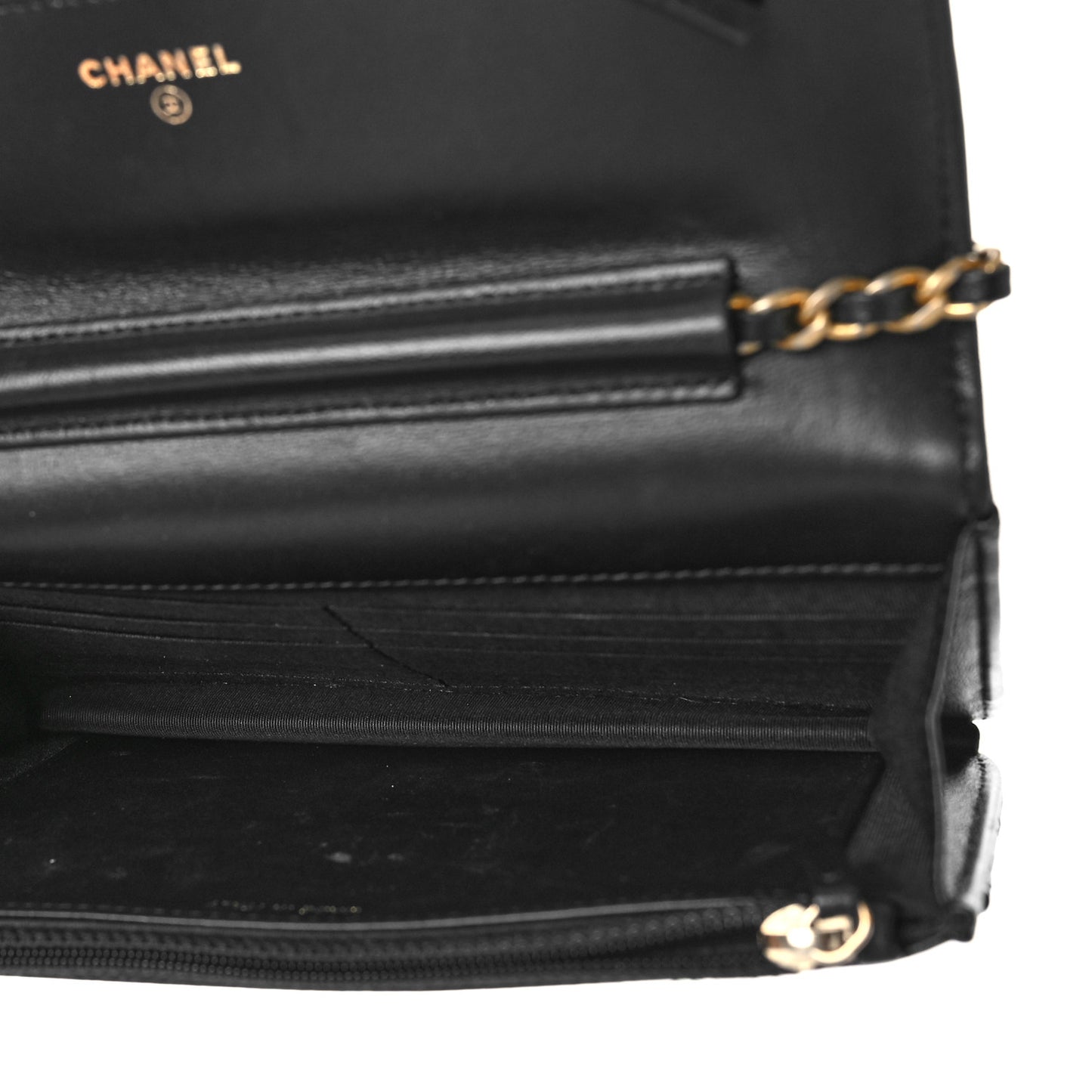 Lambskin Quilted Boy Wallet On Chain WOC Black