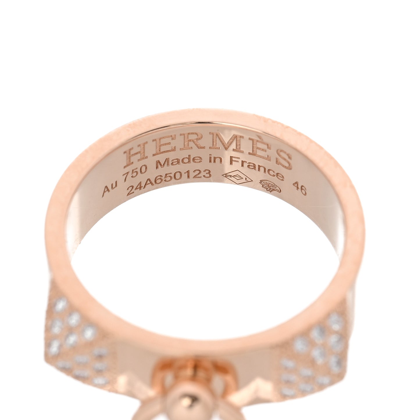 18K Rose Gold Diamond PM Collier de Chien Ring 46 3.75