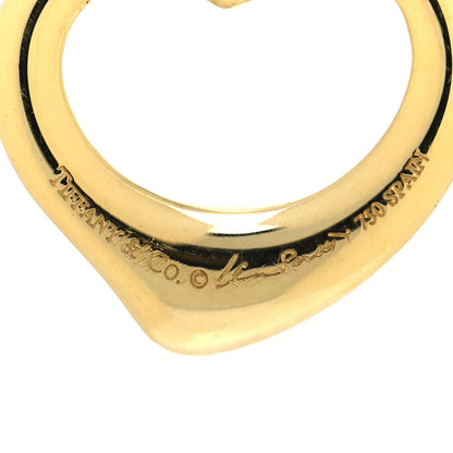 Tiffany 18K Yellow Gold 16mm Elsa Peretti Open Heart Pendant 4 of 4