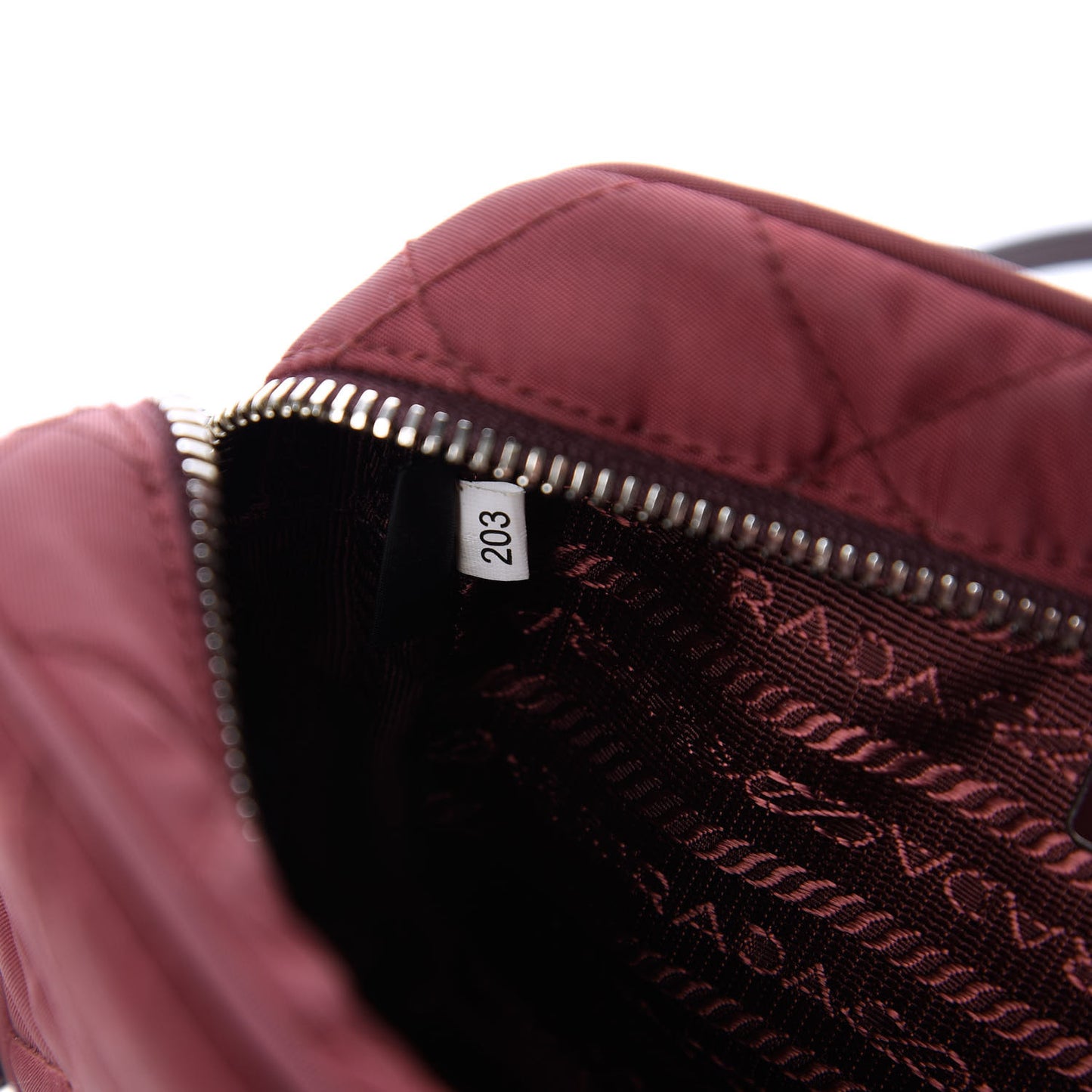 Nylon Tessuto Impuntu Quilted Crossbody Bag Granato
