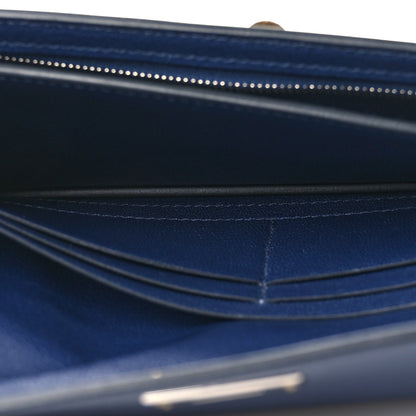 Hermes Chevre Chamkila Kelly Pocket Long Wallet Bleu Indigo 5 of 9
