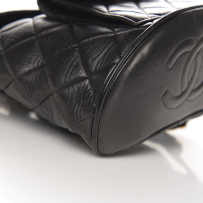 Chanel Lambskin Quilted Drawstring Backpack Black 8 of 14