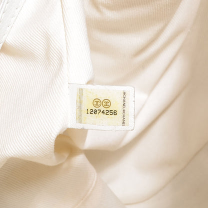 Chanel Washed Caviar Quilted Large Timeless Bowler White 6 of 7