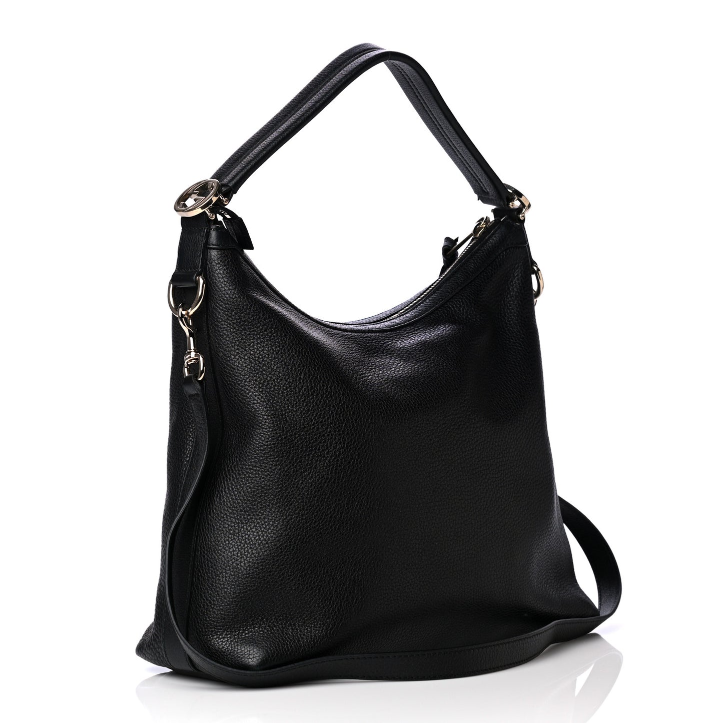Pebbled Calfskin Small Miss GG Hobo Black