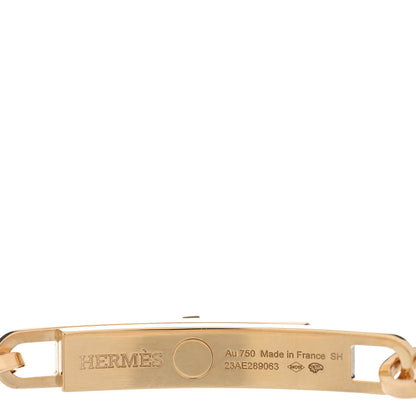Hermes 18K Yellow Gold Diamond Pave PM Kelly Chaine Bracelet SH 3 of 4