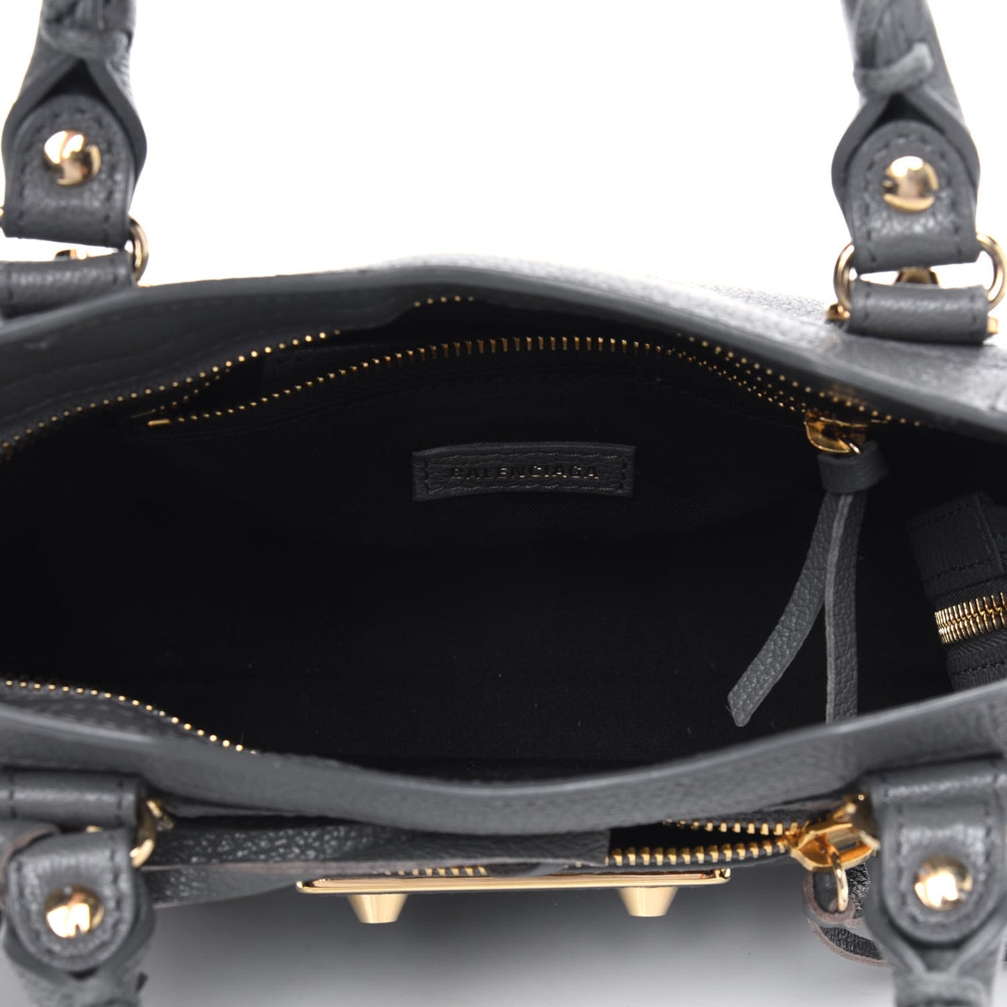 Chevre Gold Metallic Edge Hardware Mini City Gris Acier