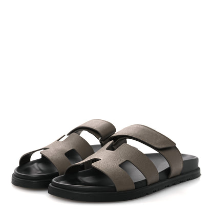 Hermes Epsom Womens Chypre Sandals 39 Etoupe 4 of 12
