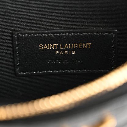 Saint Laurent Grain De Poudre Chevron Monogram Large Bill Pouch Black 6 of 14