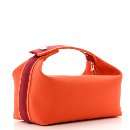 Hermes Canvas Small Bride-A-Brac Pouch Orange Burgundy 3 of 8