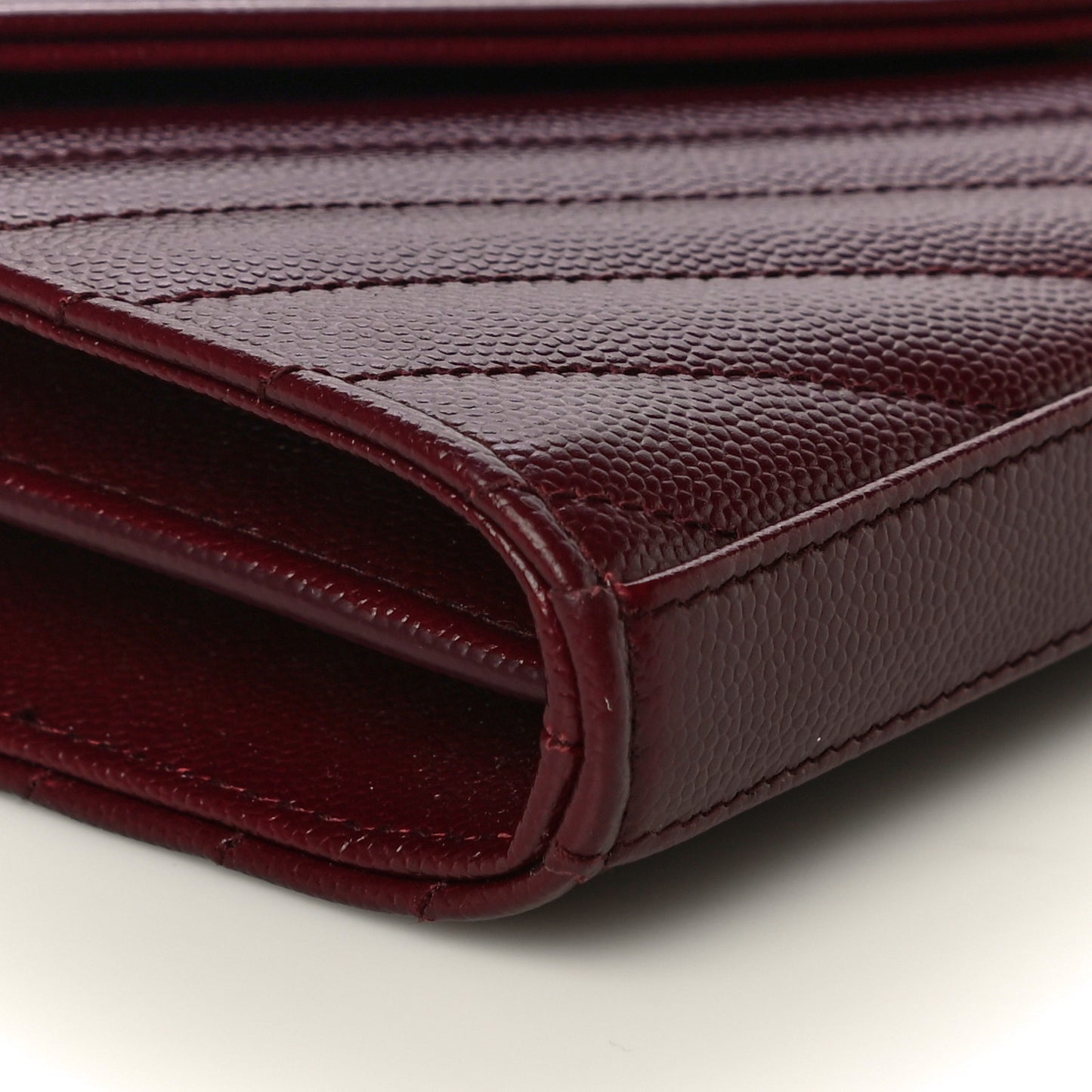 Grain De Poudre Matelasse Chevron Monogram Chain Wallet Rouge Legion