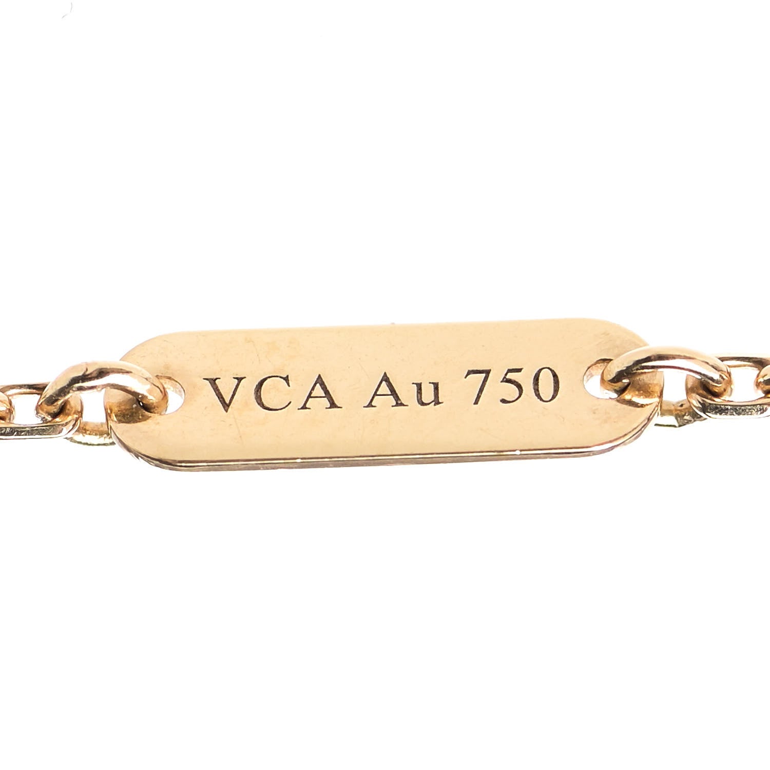 Van Cleef & Arpels 18K Yellow Gold Mother of Pearl Vintage Alhambra Pendant Necklace 5 of 7