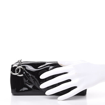 Chanel Patent Camellia Cosmetic Pouch Black 2 of 11