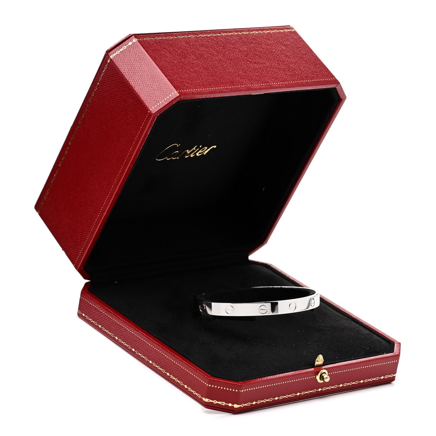 Cartier 18K White Gold LOVE Cuff Bracelet 19 5 of 5