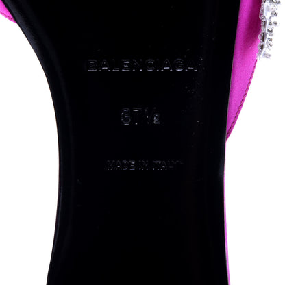 Balenciaga Satin Sequin Embellished Slash Slippers 37.5 Fuchsia 11 of 11
