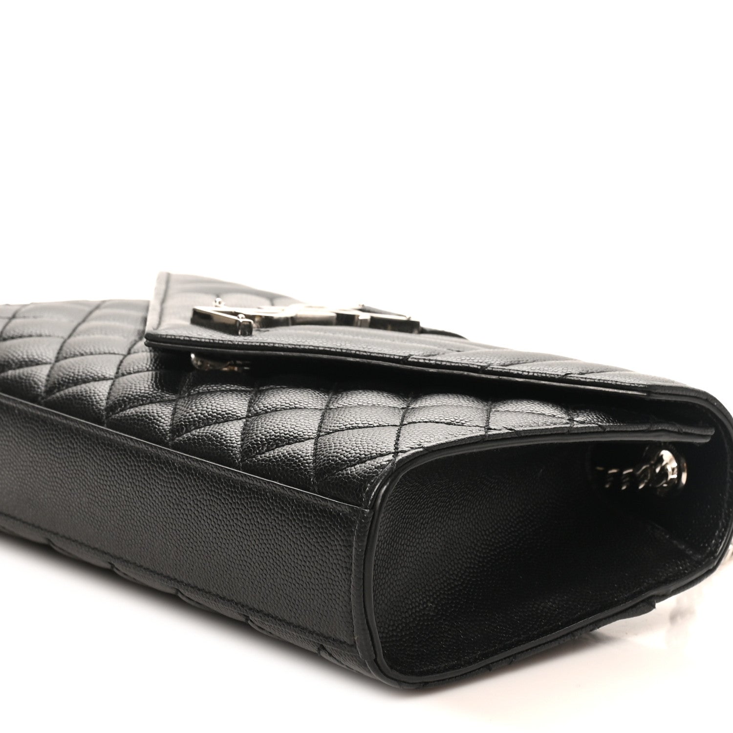 Saint Laurent Grain De Poudre Textured Mixed Matelasse Triquilt Small Monogram Satchel Black 9 of 9