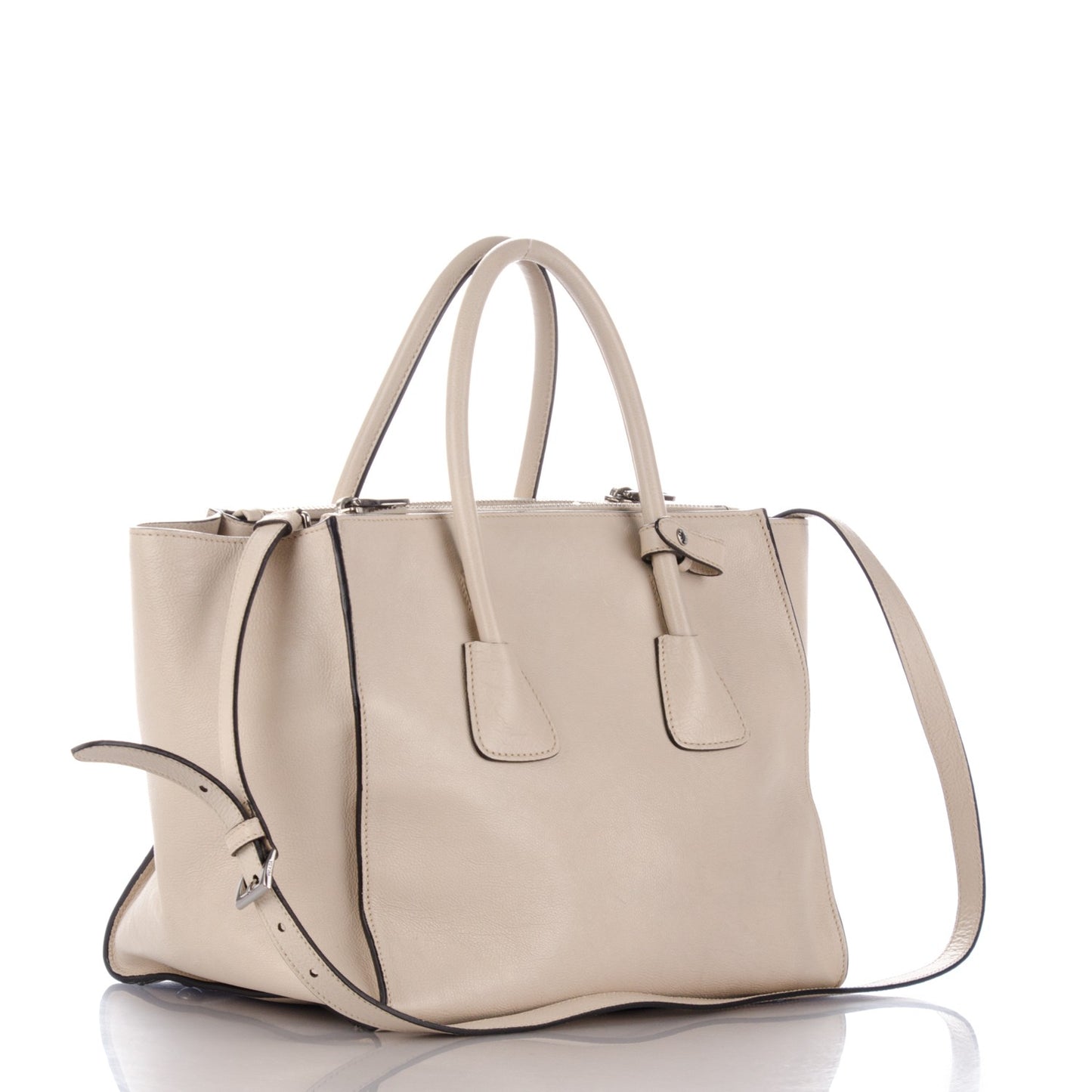 Glace Calf Twin Pocket Tote Quarzo