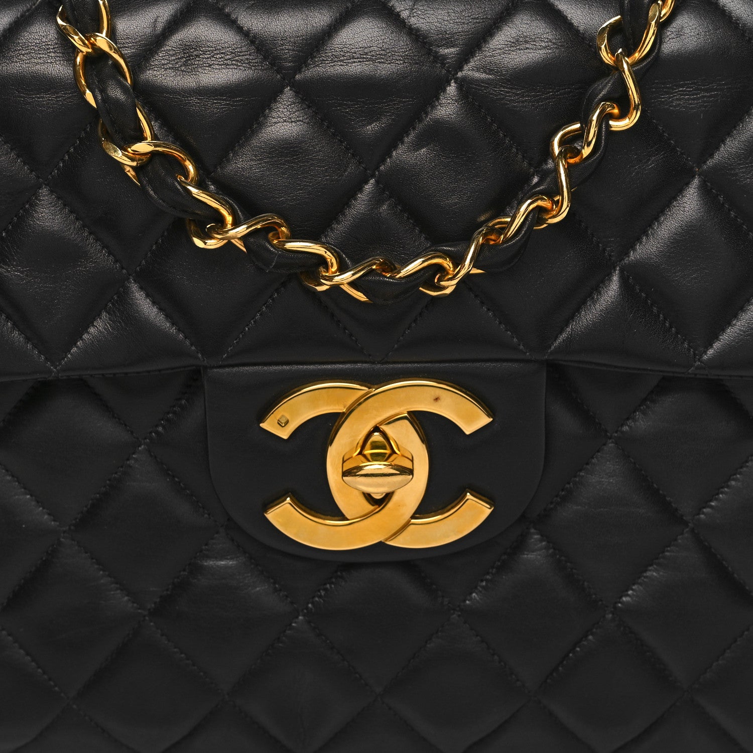 Chanel Lambskin Quilted XL Jumbo Single Flap Black 8 of 12