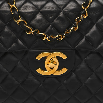Chanel Lambskin Quilted XL Jumbo Single Flap Black 8 of 12