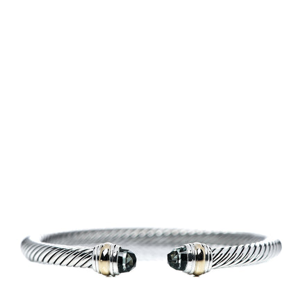 David Yurman Sterling Silver 14K Yellow Gold Prasiolite 5mm Cable Classics Bracelet 1 of 4