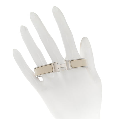 Hermes Enamel Narrow Clic Clac H Bracelet PM Craie 2 of 6