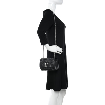 Versace Nappa Quilted Virtus Bag Black 2 of 17