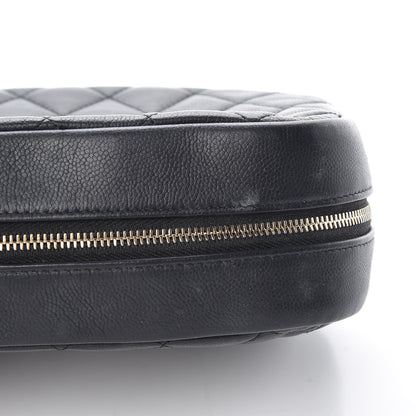 Chanel Caviar Quilted Curvy Pouch Cosmetic Case Black 10 of 19