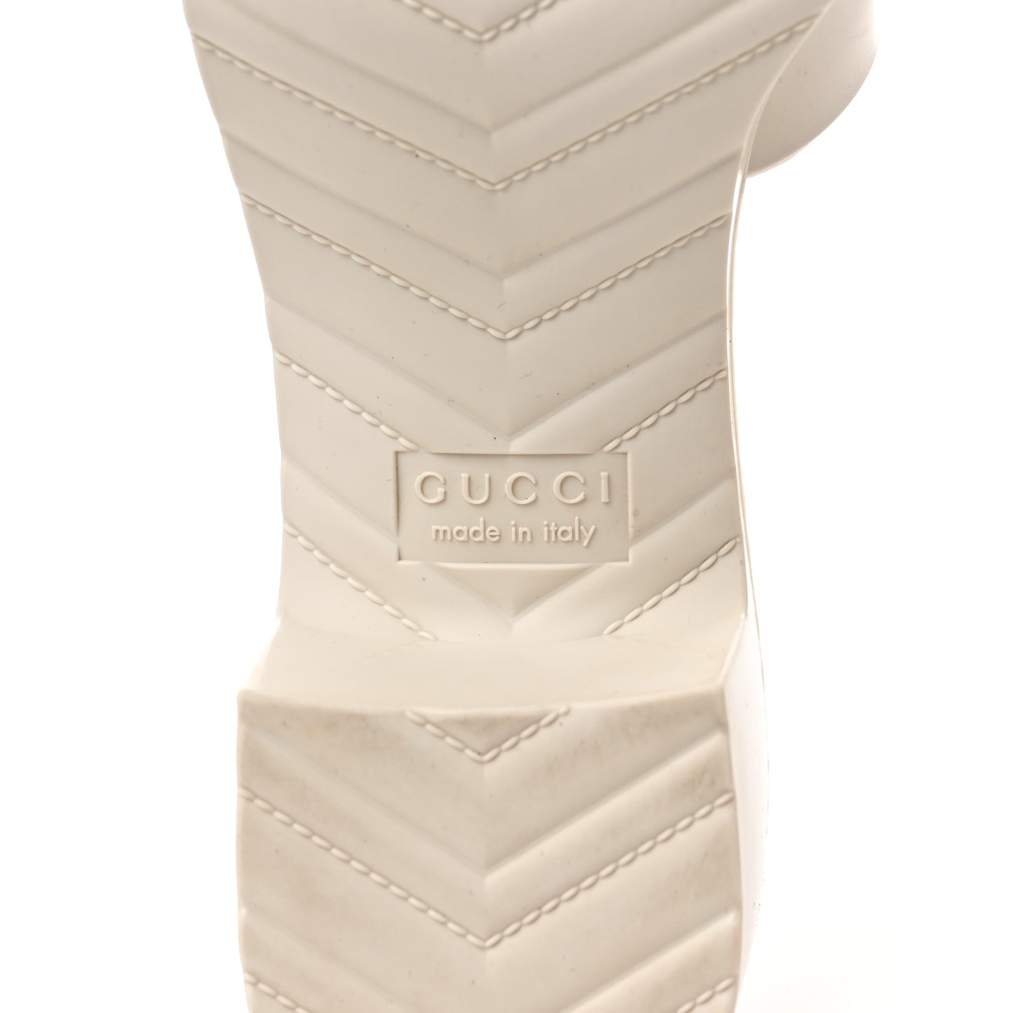 Rubber Gucci Logo Womens Platform 20/60mm Slide Sandals 37 Mystic White