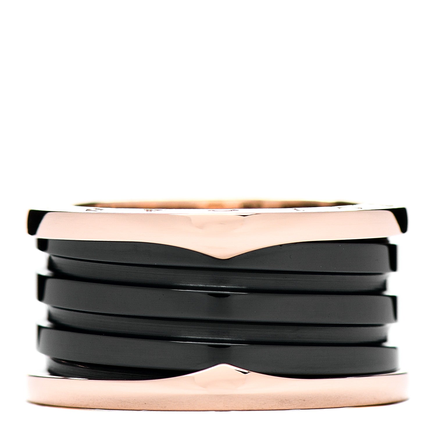Bulgari 18K Rose Gold Black Ceramic B.Zero1 Four-Band Ring 57 8 3 of 6