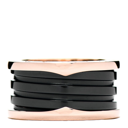 Bulgari 18K Rose Gold Black Ceramic B.Zero1 Four-Band Ring 57 8 3 of 6