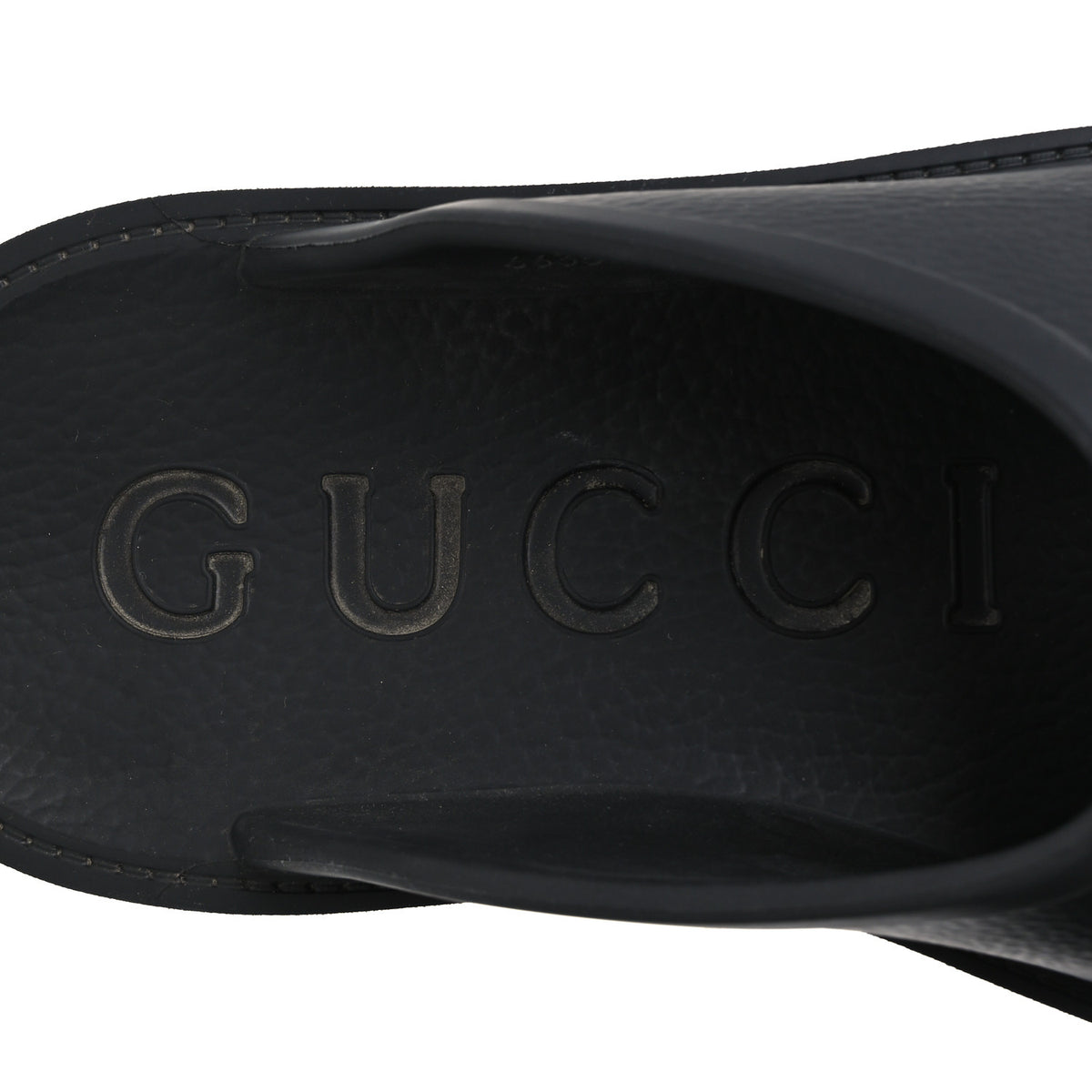 Gucci Rubber GG Monogram Perforated Elea Platform 55mm Lug Sole Sandals 41 Black 7 of 10