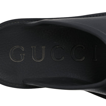 Gucci Rubber GG Monogram Perforated Elea Platform 55mm Lug Sole Sandals 41 Black 7 of 10