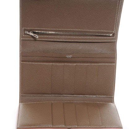 Hermes Epsom Bi Color Tri-Fold Bearn Wallet Etoupe Rose Jaipur 6 of 8