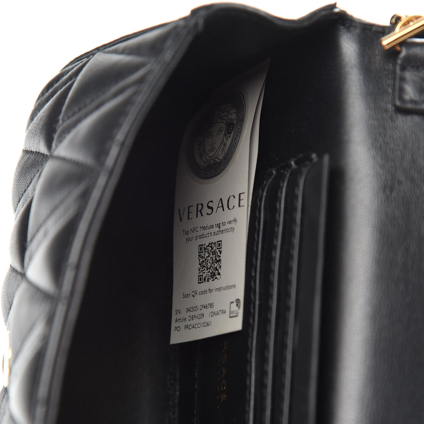 Nappa Quilted Virtus Evening Bag Black