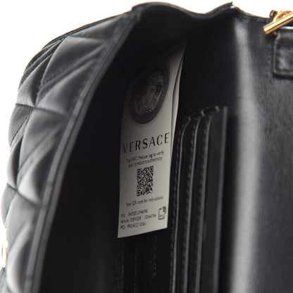 Versace Nappa Quilted Virtus Evening Bag Black 7 of 11
