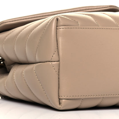 Saint Laurent Calfskin Y Quilted Monogram Small Loulou Chain Satchel Dark Beige 7 of 9