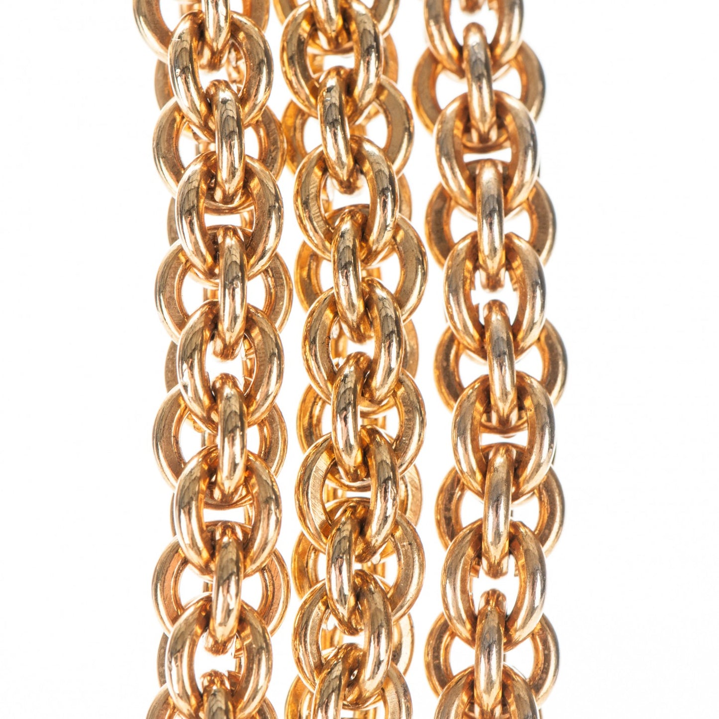 Multi Strand Chain Short Necklace Gold