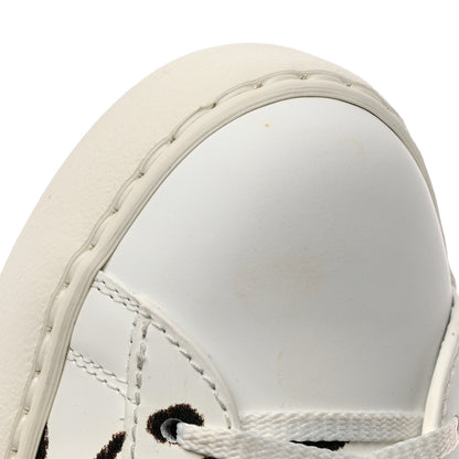 Valentino Garavani Calfskin Leopard Print Rockstud Untitled Open Sneakers 39 White 9 of 11