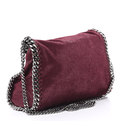 Stella McCartney Metallic Crackle Mini Falabella Fold Over Tote Burgundy 3 of 8