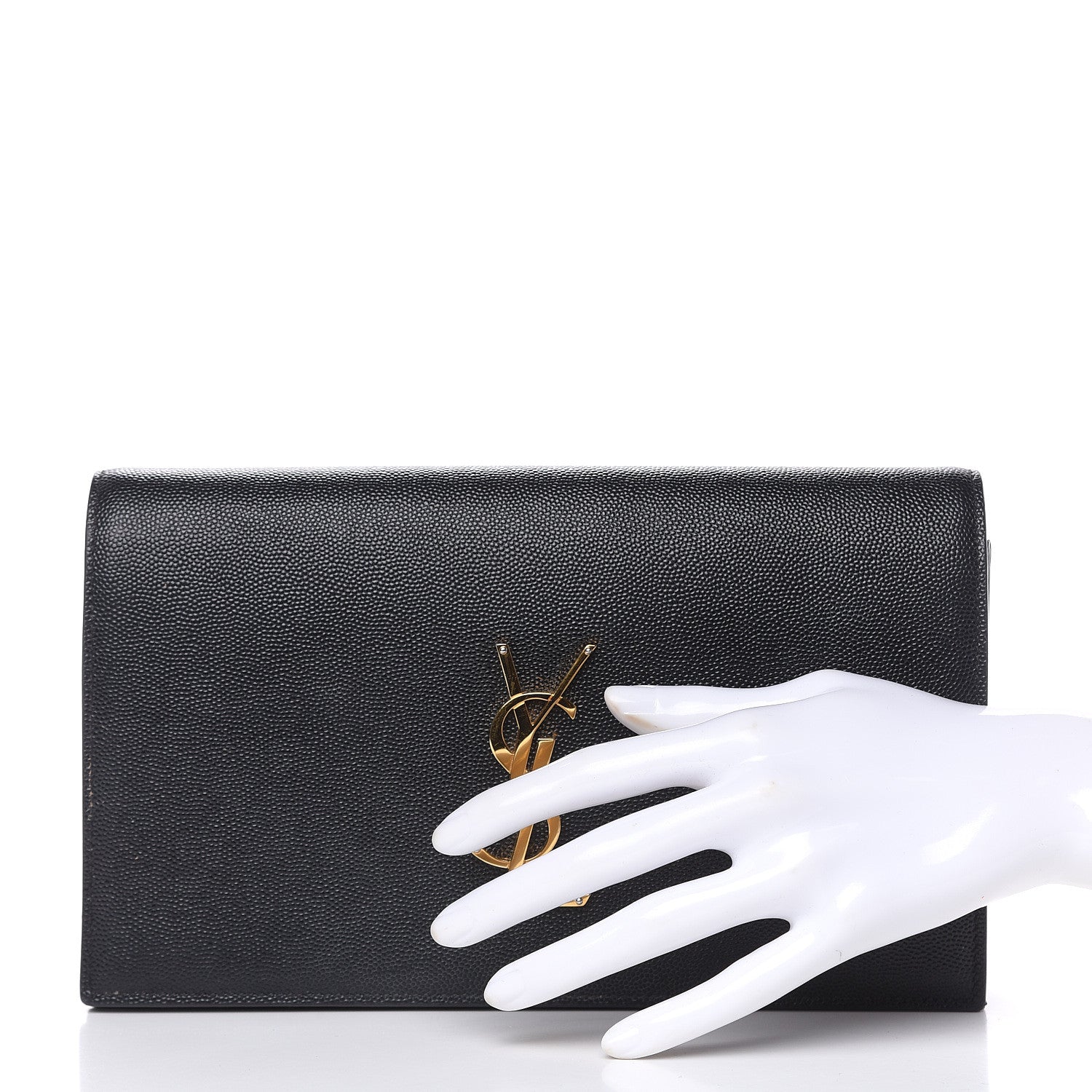 Saint Laurent Grain De Poudre Classic Monogram Kate Clutch Black 2 of 13