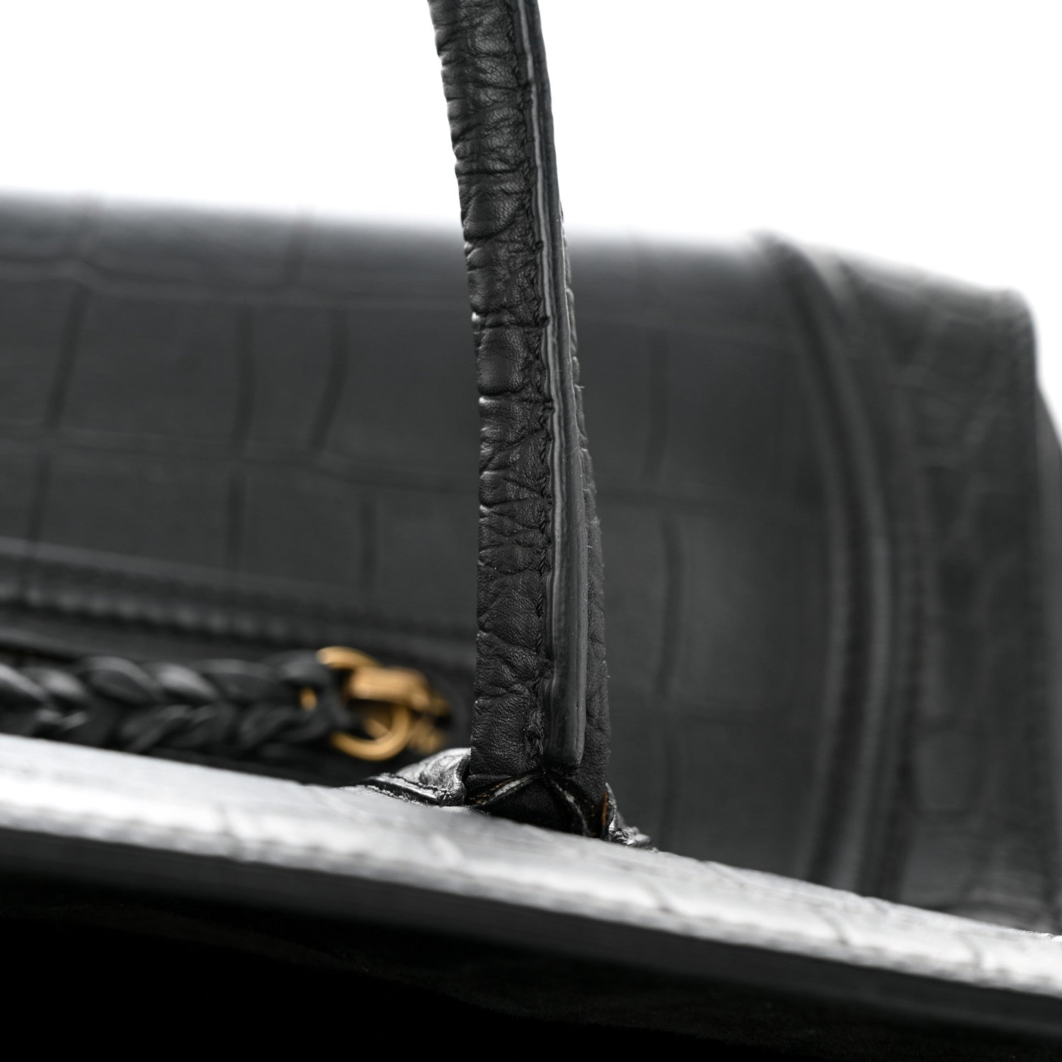 Celine Calfskin Crocodile Embossed Medium Phantom Luggage Black 16 of 17